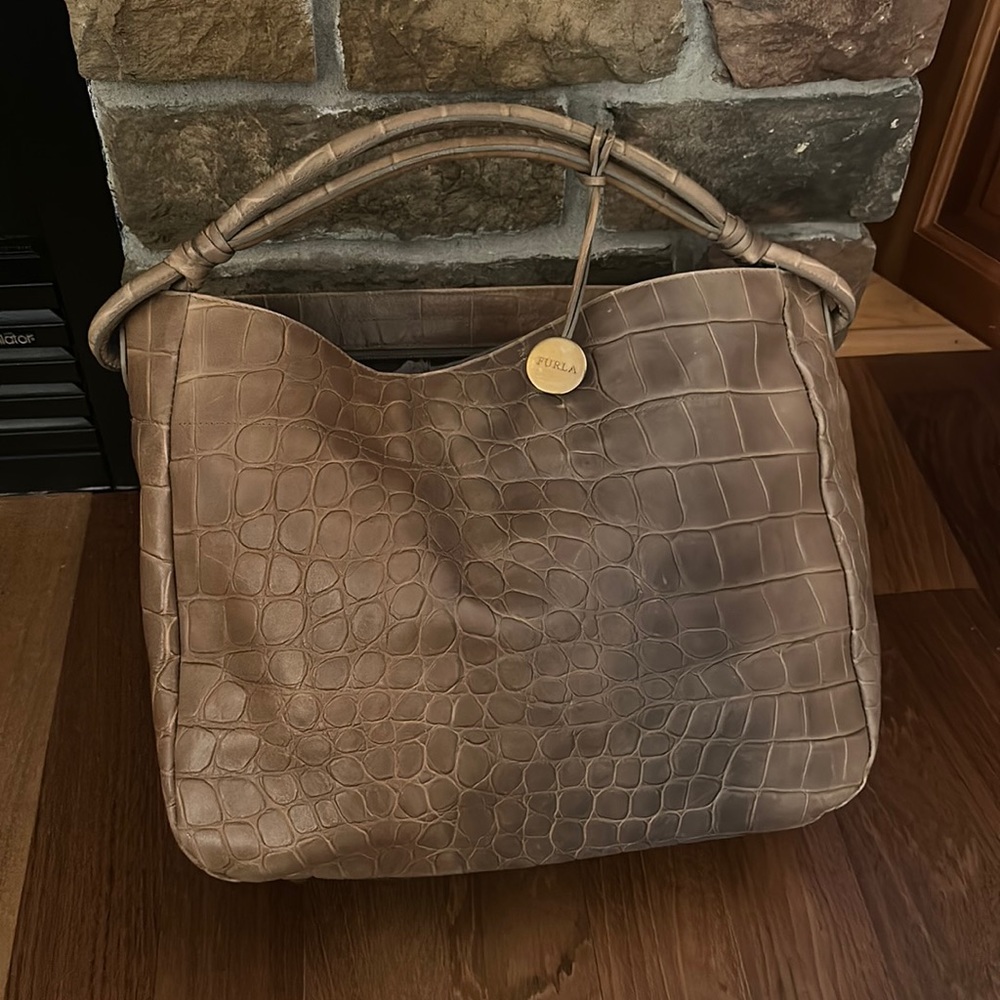 Furla Crocodile embossed bag